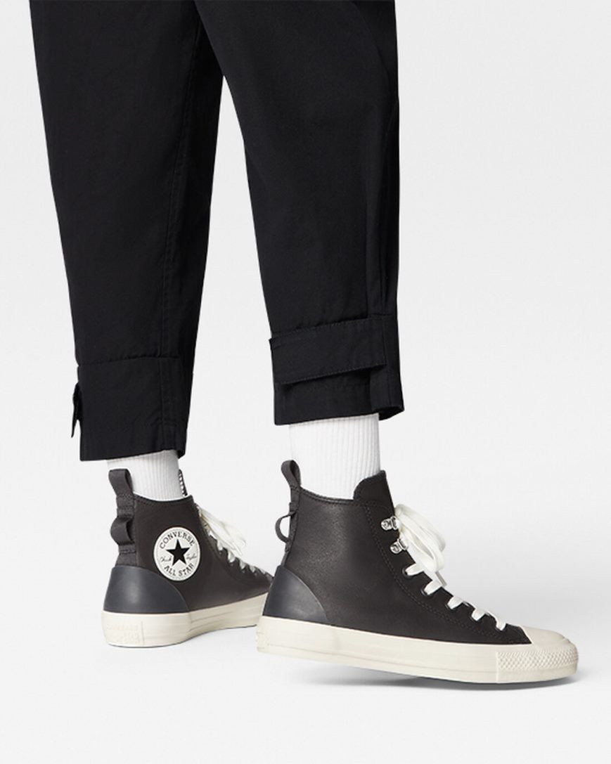 Women's Converse Chuck Taylor All Star Leather Hike High Top Shoes Black | AU E6094C